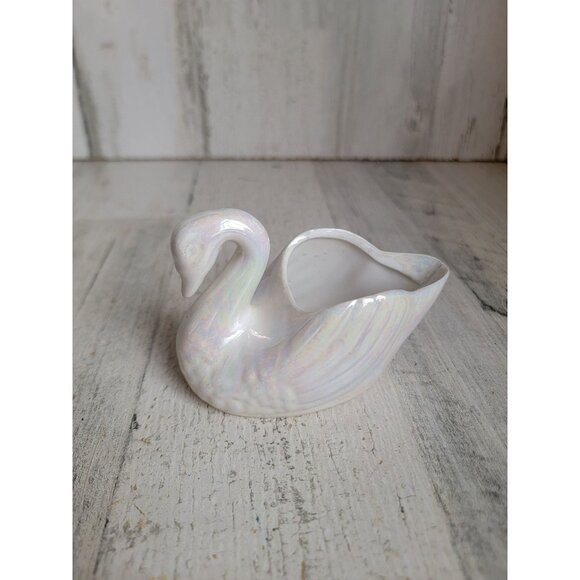 Iridescent swan bird trinket tray bowl mini‎ unique home decor - Picture 1 of 6